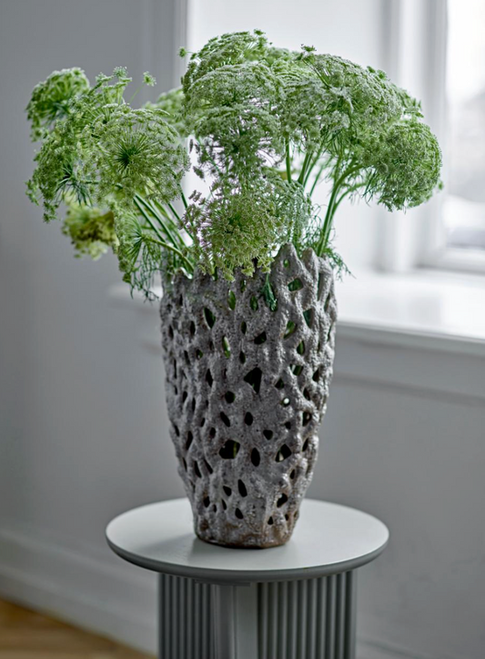 Eunice Vase déco, Blanc, Grès