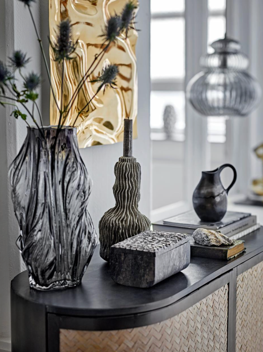 Briar Bougeoir, Gris, Polyrésine