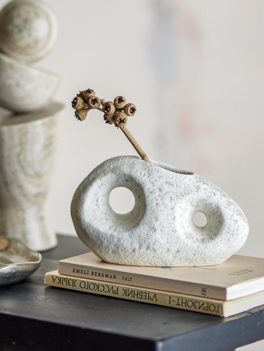 Caia Vase, Blanc, Grès