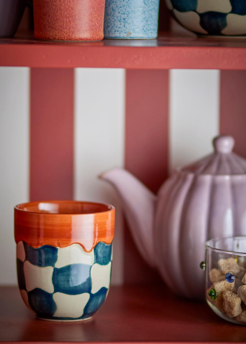 Check Tasse, Multicolore, Grès