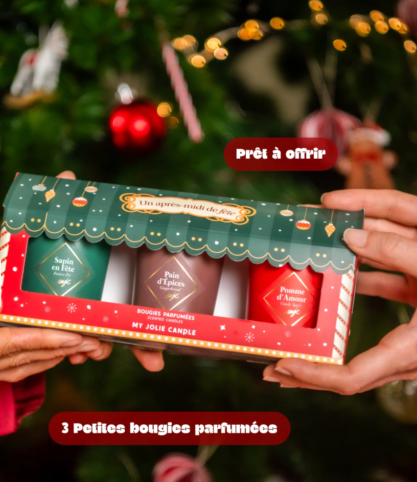 Coffret trio bougies de Noël