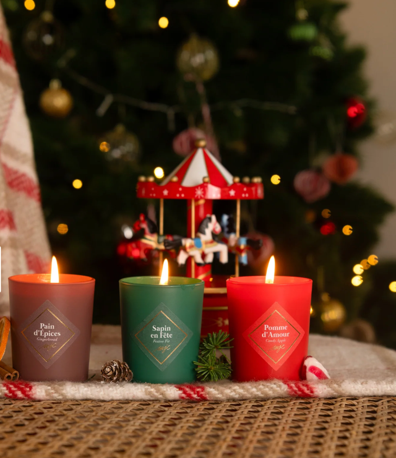 Coffret trio bougies de Noël