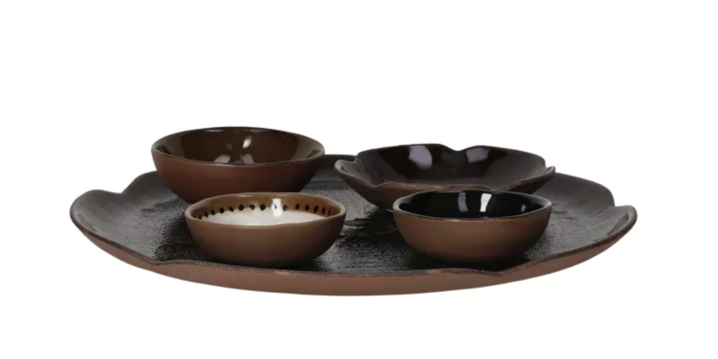 CYCLE - assiette de présentation - grès - DIA 31 x H 2,1 cm - mix de couleurs