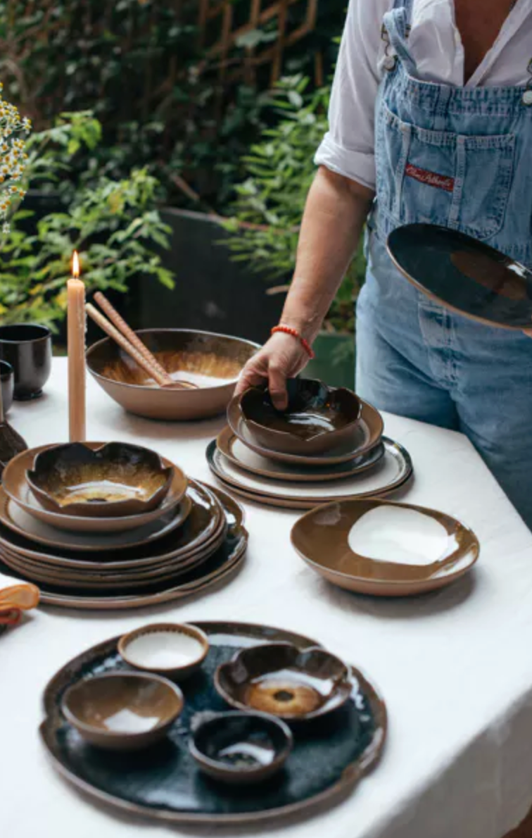 CYCLE - assiette de présentation - grès - DIA 31 x H 2,1 cm - mix de couleurs