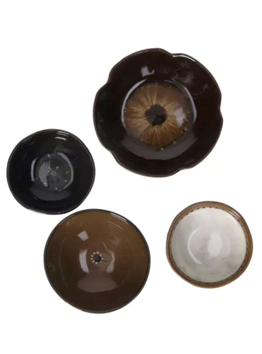 CYCLE - set/4 bols - grès - DIA 8,5/8,5/10/12,5 x H 3/3/3,5/2,5 cm - mix de couleurs