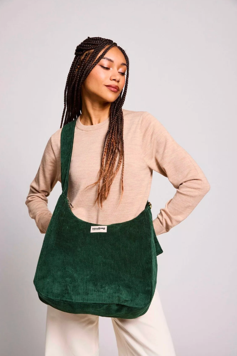 Sac hobo Claire Velours Sapin