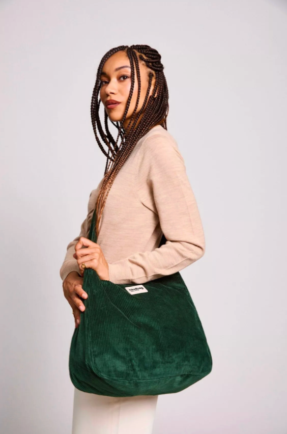 Sac hobo Claire Velours Sapin