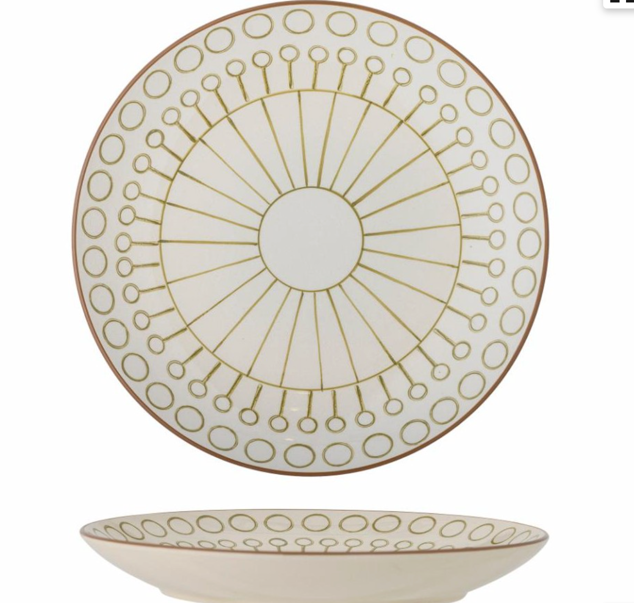 Assiette Maple, verte, en grès