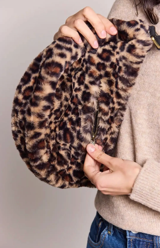 Sac Banane Andrea Fausse fourrure léopard