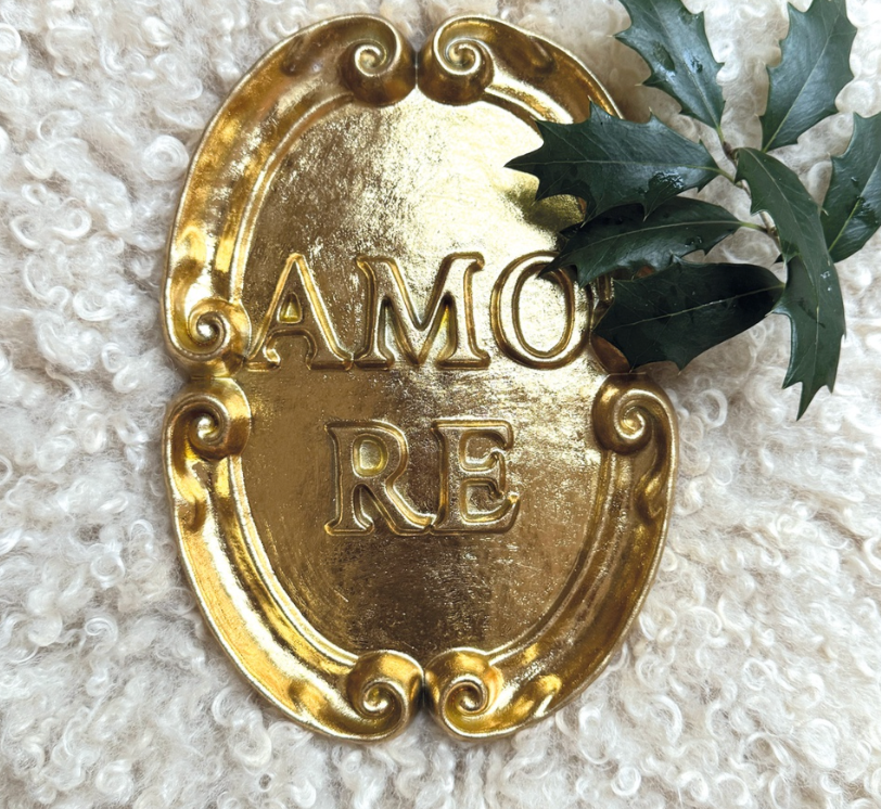 Déco murale amore doré L14,7 P2,2 H20,5cm