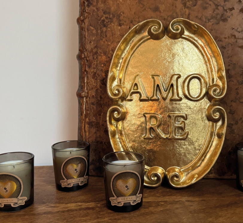 Déco murale amore doré L14,7 P2,2 H20,5cm