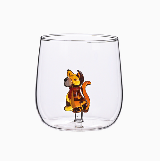 Verre gobelet 3D chien bella D8,8 H8,9cm