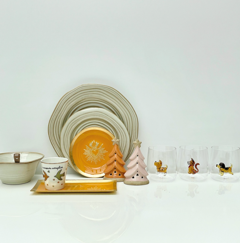 Verre gobelet 3D chien bella D8,8 H8,9cm