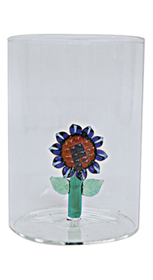 Verre gobelet 3D tournesol assortie D7 H10cm