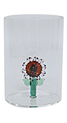 Verre gobelet 3D tournesol assortie D7 H10cm
