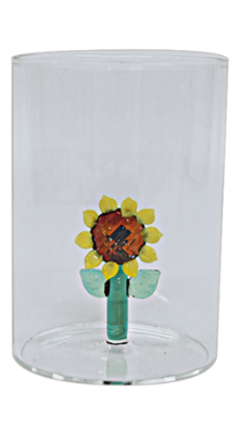 Verre gobelet 3D tournesol assortie D7 H10cm