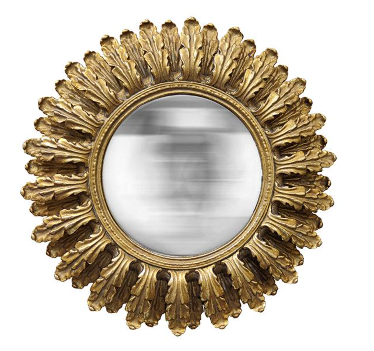 MIROIR PETALES CONVEXE DORE 19,5CM