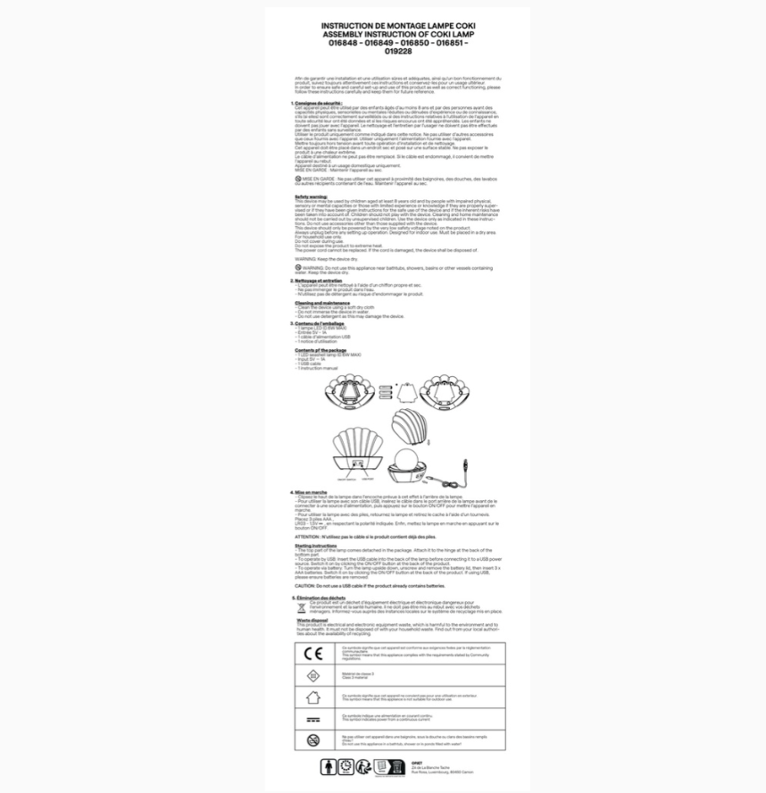 Lampe décorative Coki doré disco à piles L17,5 P12,5 H15cm