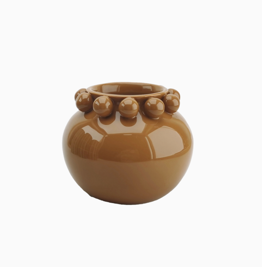 Vase bouly brun D16 H13cm