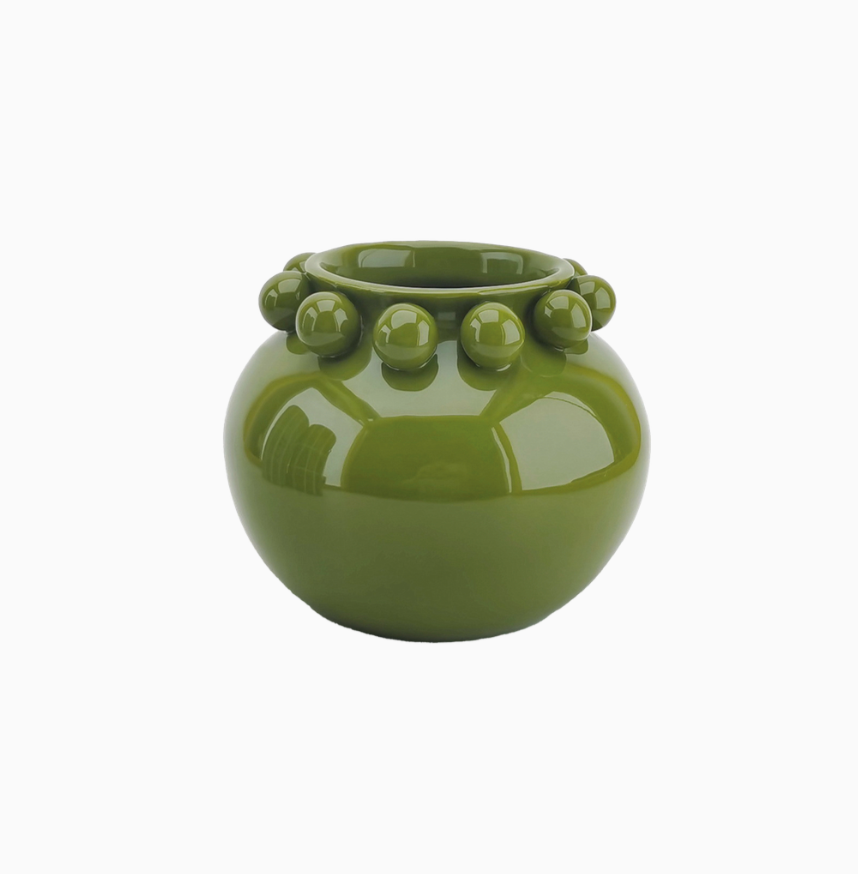 Vase bouly kaki D16 H13cm