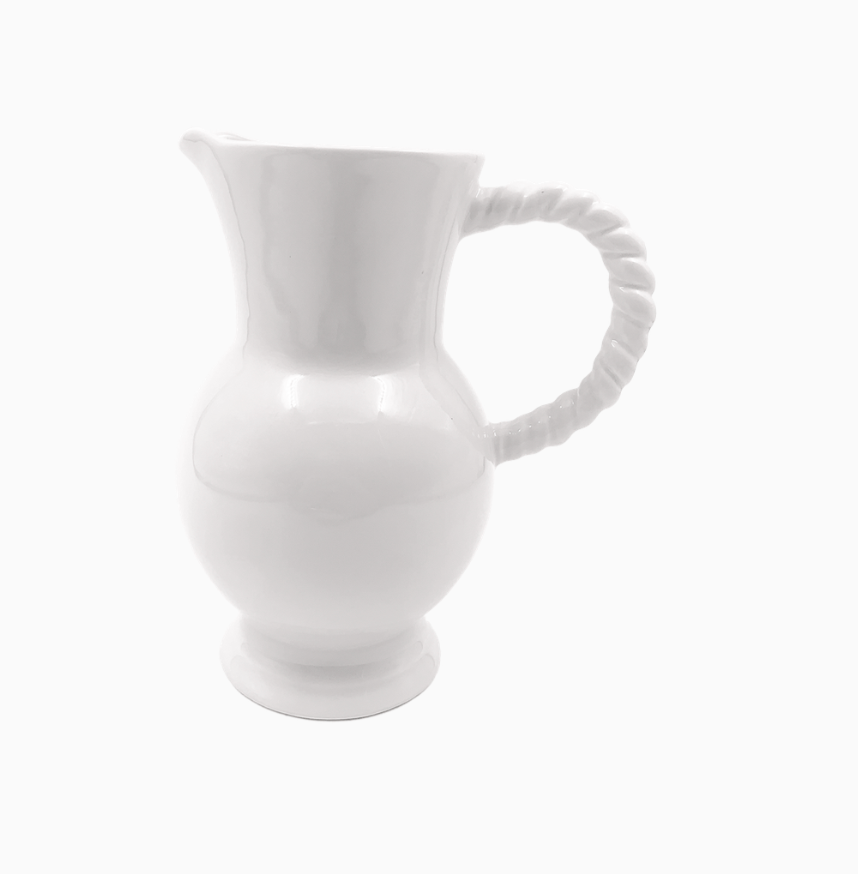 Pichet torsade blanc L17,3 P12,5 H20,5cm