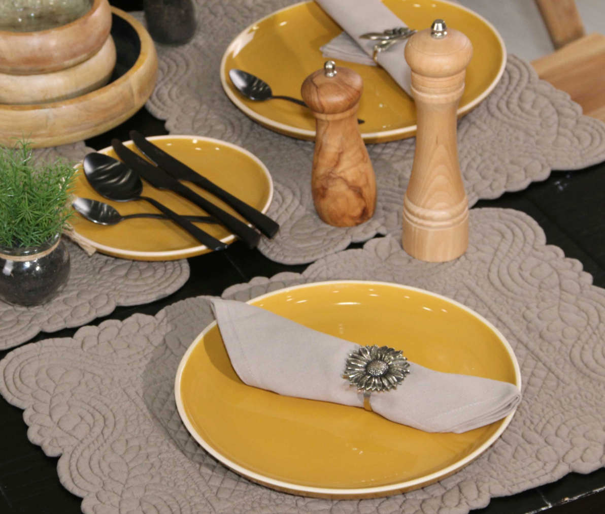 Set De Table Boutis Morphee taupe foncé