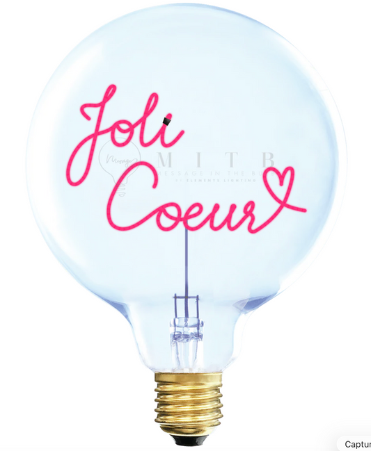 Ampoule   MITB   -   Joli   Coeur + Socle   POP   Blanc