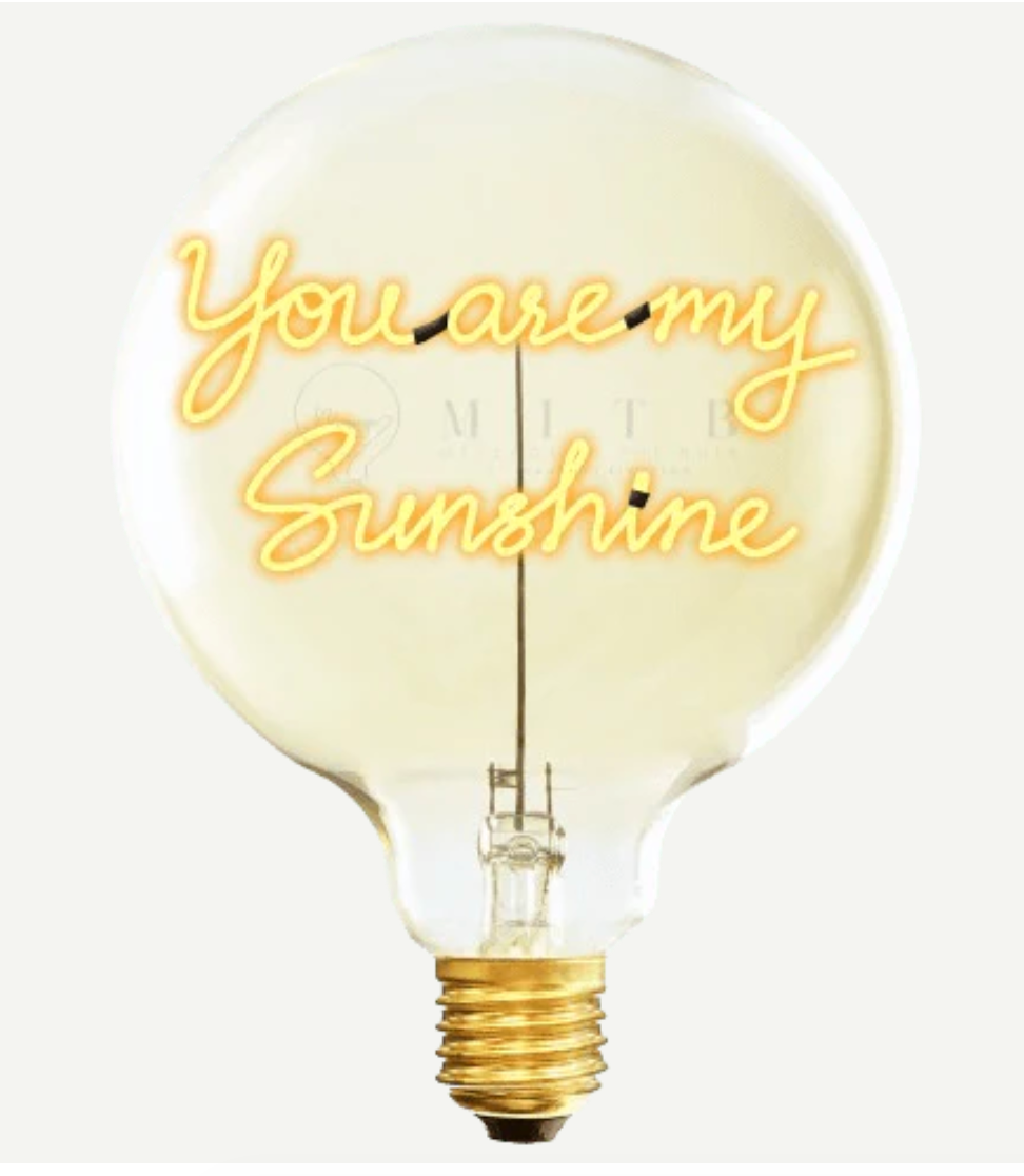 Ampoule   MITB   -   You   are   my   Sunshine + Socle   POP   Blanc