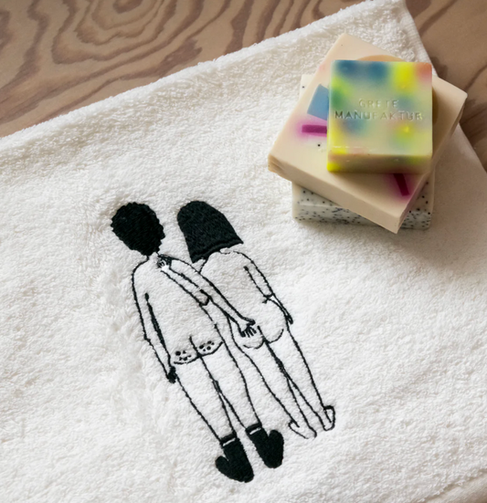 Set de 2 Guest towel naked couple back