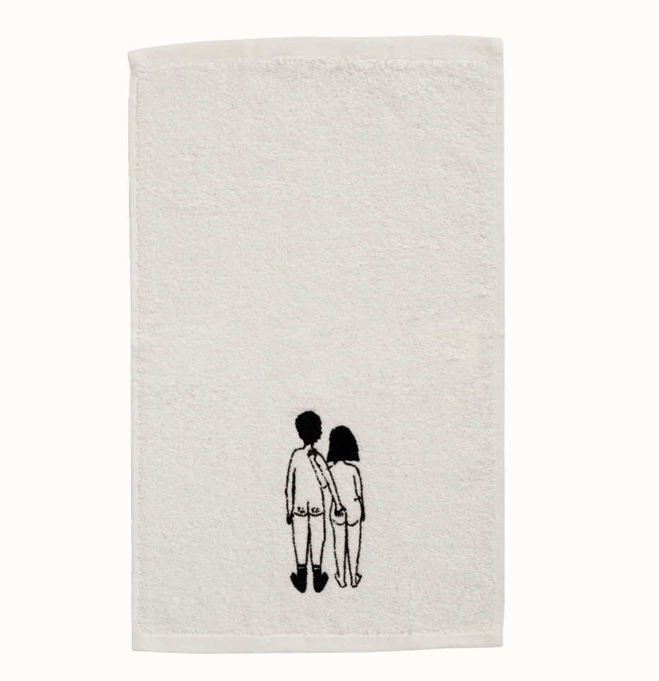Set de 2 Guest towel naked couple back