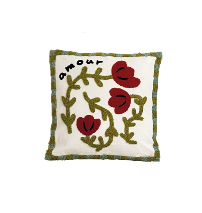 Coussin Influence coquelicot rouge 40x40cm