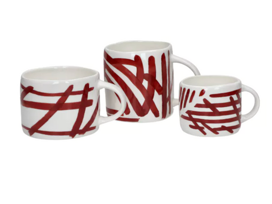 WEVE - mug - porcelaine - L 12 x W 8,5 x H 9 cm - rouge
