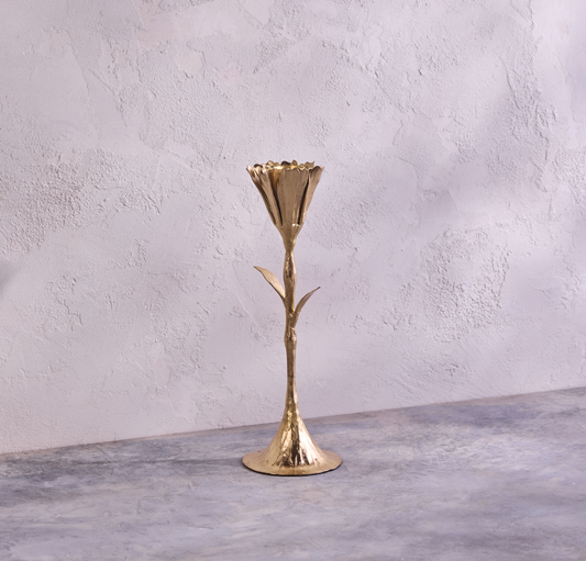 Bougeoir floral doré, Moyen