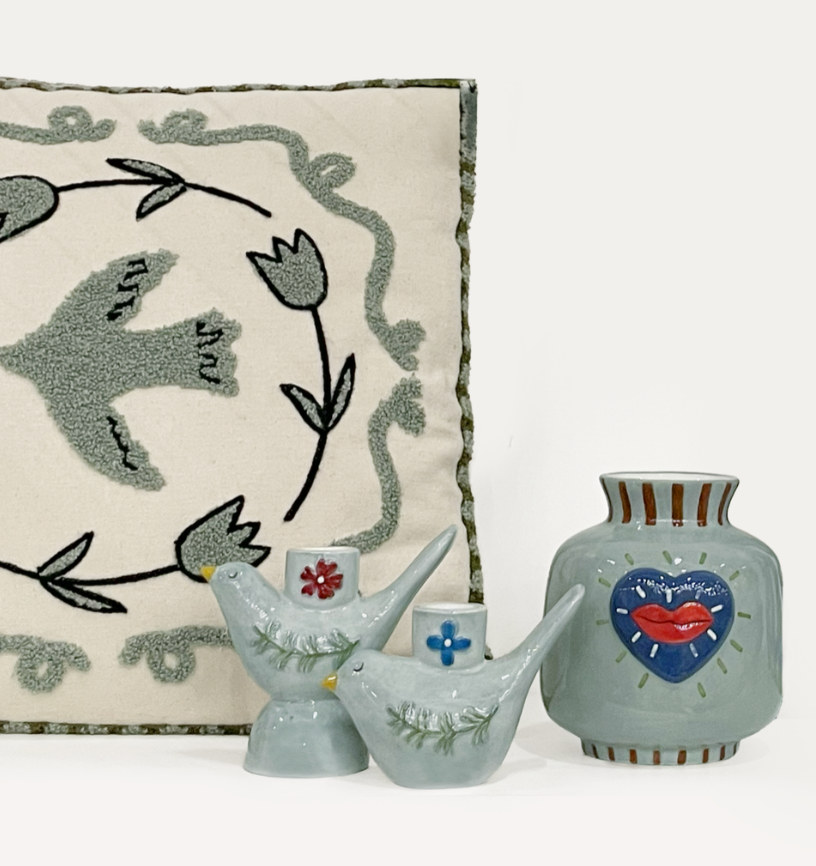 Bougeoir oiseau pm L12 P6 H9cm