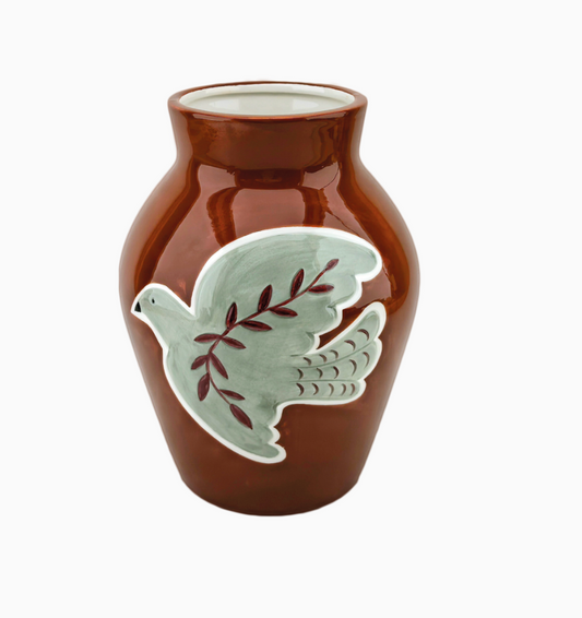 Vase colombe vert clair D15,5 H20,3cm