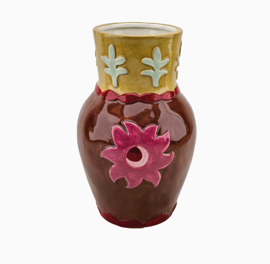 Vase soleil marron D13,4 H21,3cm