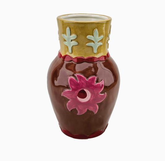 Vase soleil marron D13,4 H21,3cm