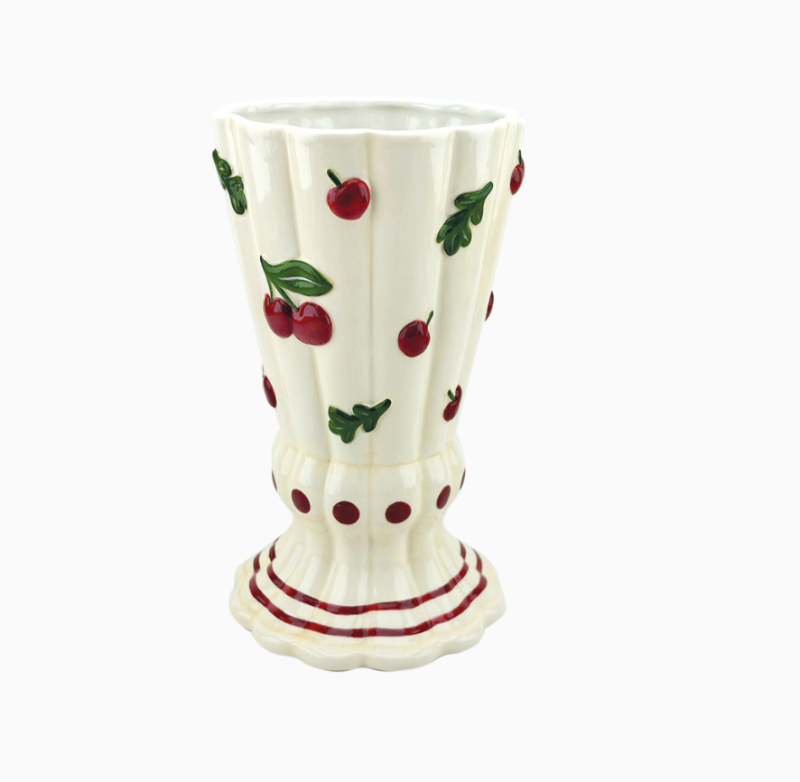 Vase cerise D16 H27,1cm