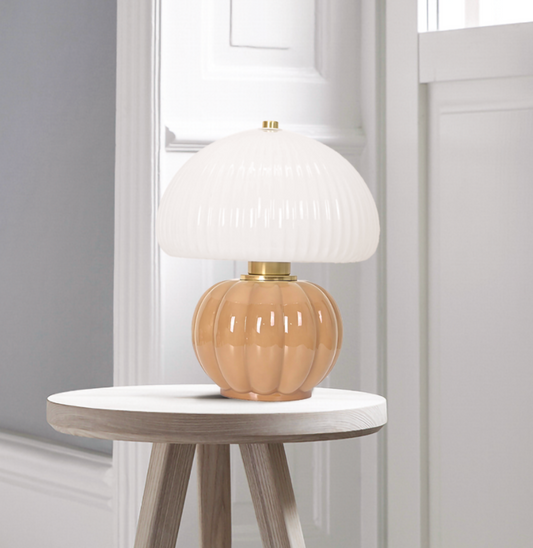 Lampe Madeleine beige D22 H25cm