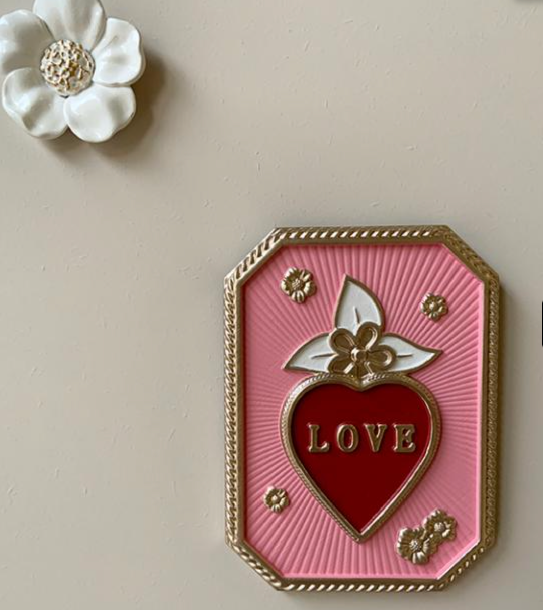 Déco murale cœur love 15x20cm