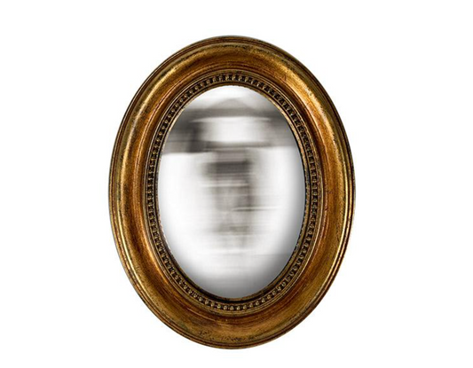 Miroir convexe ovale doré 24x19cm