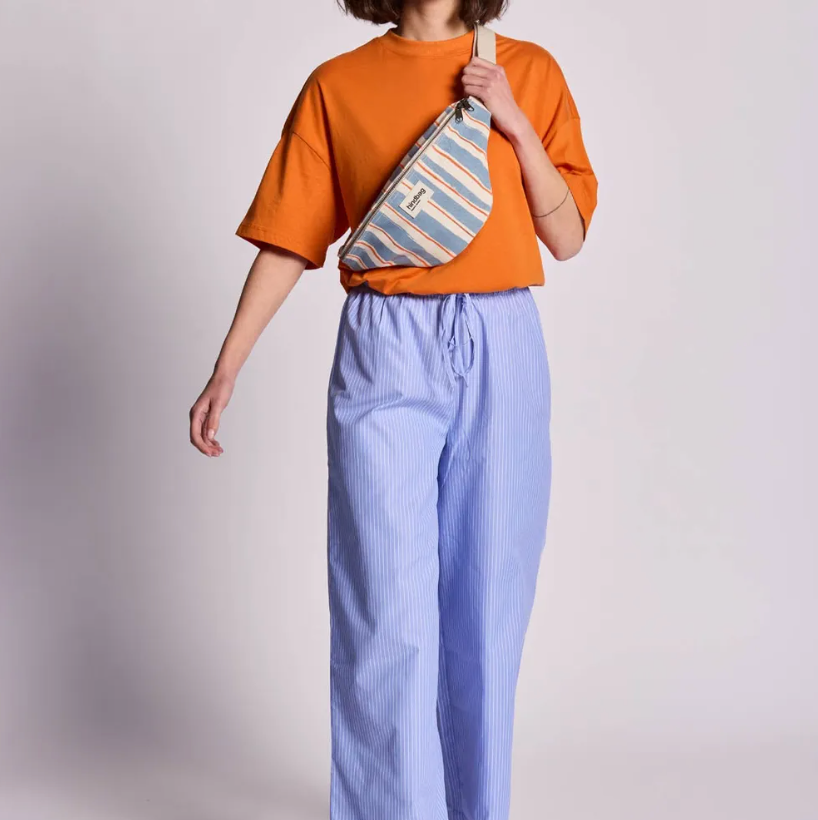 Sac banane Olivia Rayures Orange et Bleu