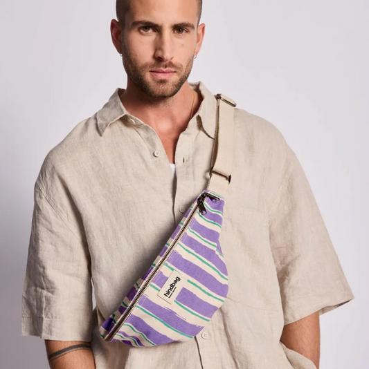 Sac banane Olivia Rayures Orange et Bleu