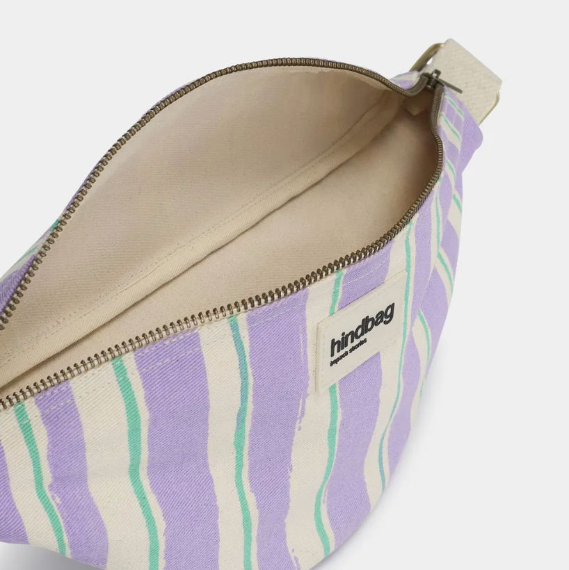 Sac banane Olivia Rayures vert et parme