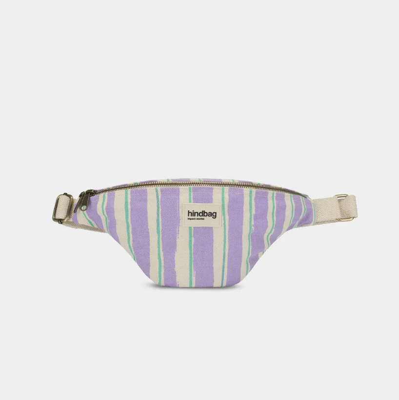 Sac banane Olivia Rayures vert et parme