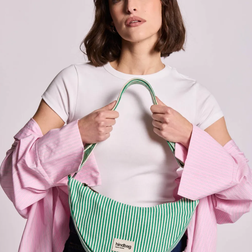 Sac Bandoulière Andrea Rayures vert