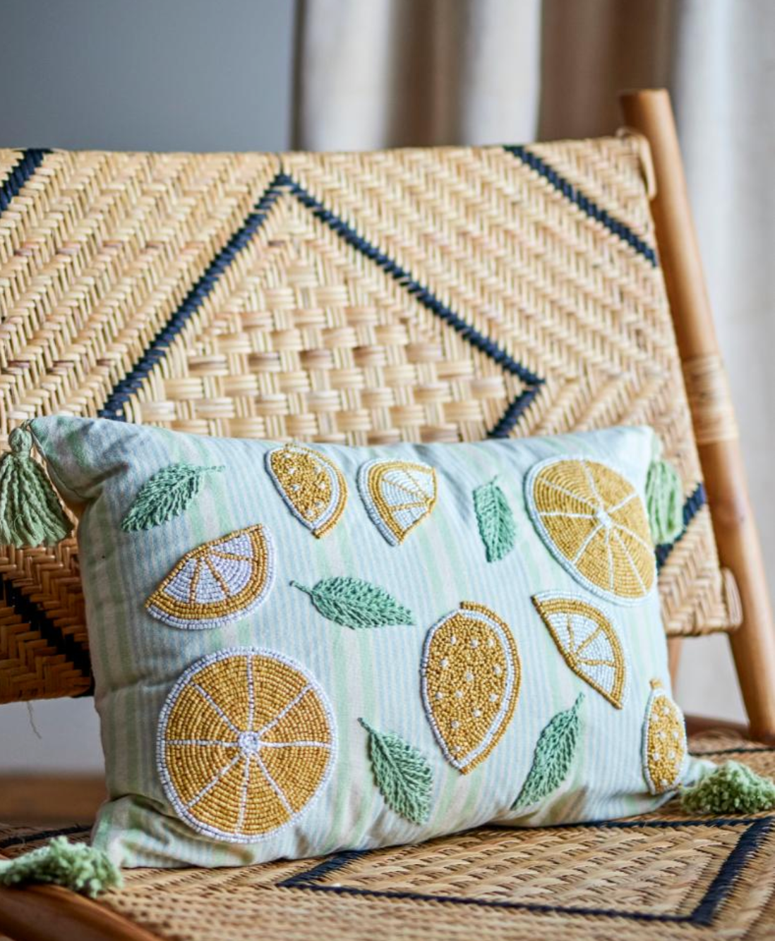 Lemon Coussin, Jaune, Coton