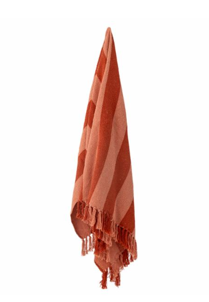 Frello Plaid, Orange, Coton recyclé