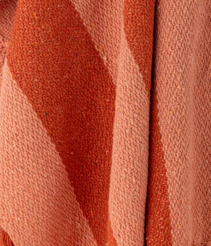 Frello Plaid, Orange, Coton recyclé