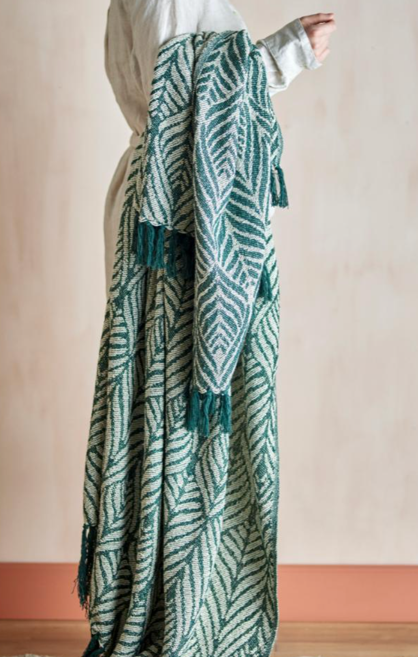 Ugento Plaid, Verte, Coton recyclé